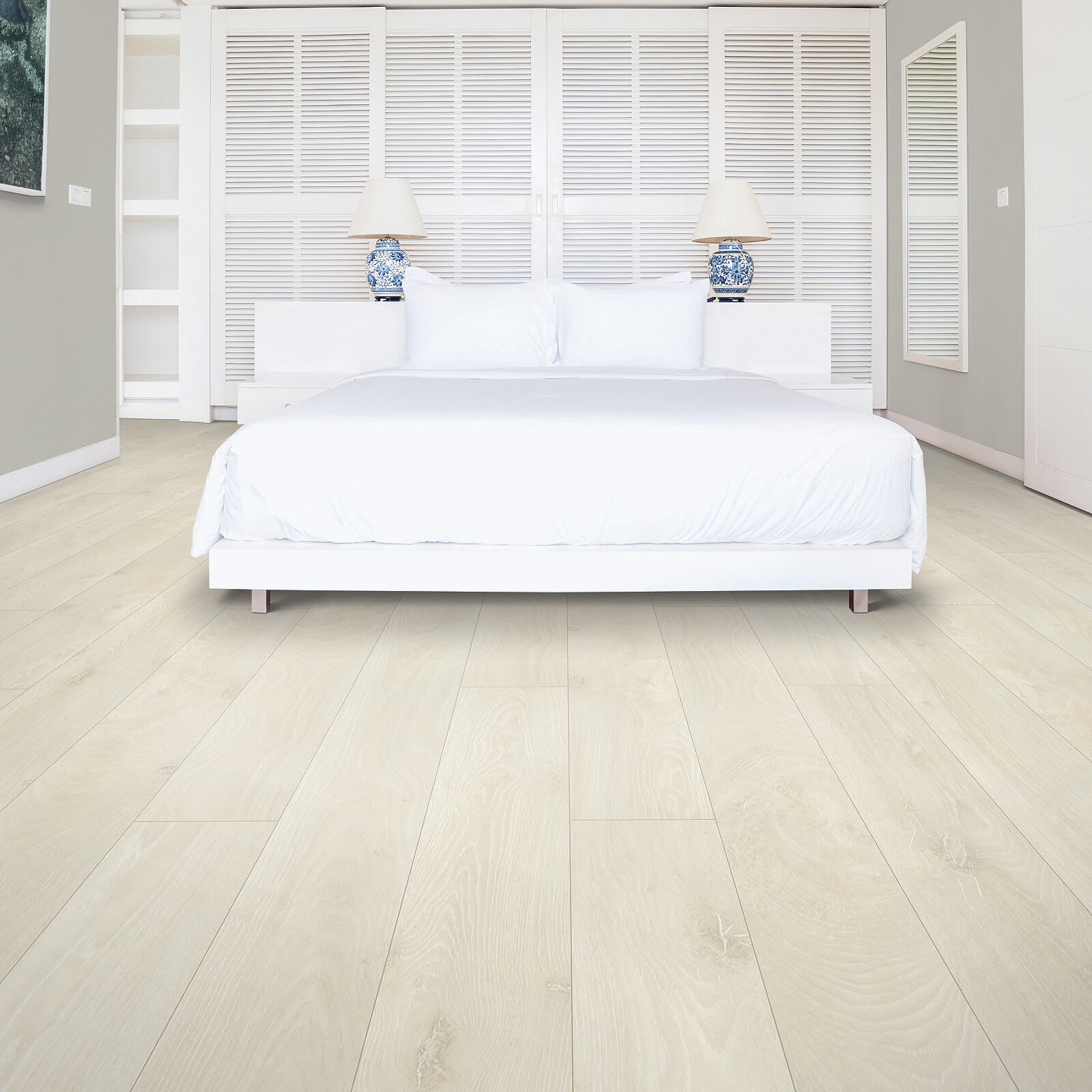 laminate flooring in bedroom, Omaha, NE | Kelly's Carpet Omaha
